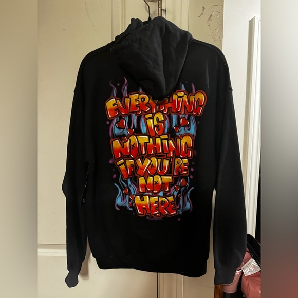 NWT/ BROKEN PROMISES ~ UNISEX Airbrush Hoodie Black - Picture 3 of 3